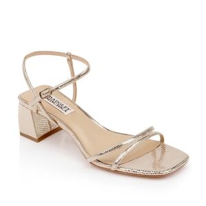 Badgley Mischka MP7328 | Carlota Block-Heeled Sandals | Platinum color | Size 8